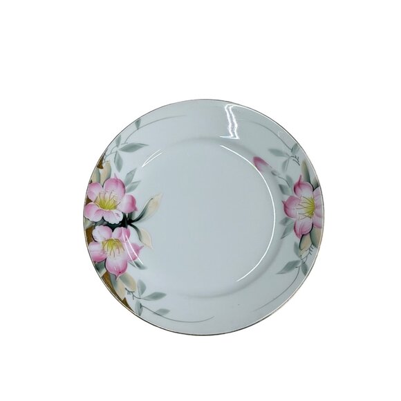 VTG Noritake Azalea Dinner Plates Set of 4 - 8.5" Pink Floral Gold Trim Elegant - Picture 3 of 7